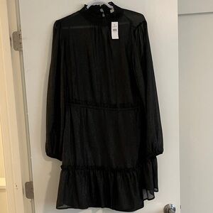 LOFT Shimmering Black Mini Dress